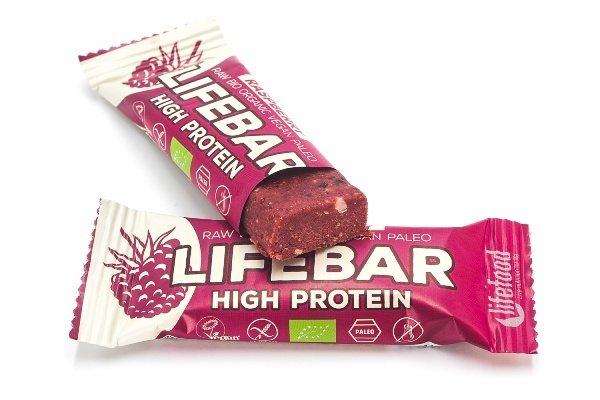 organic &amp; raw raspberry protein lifebar - 47g
