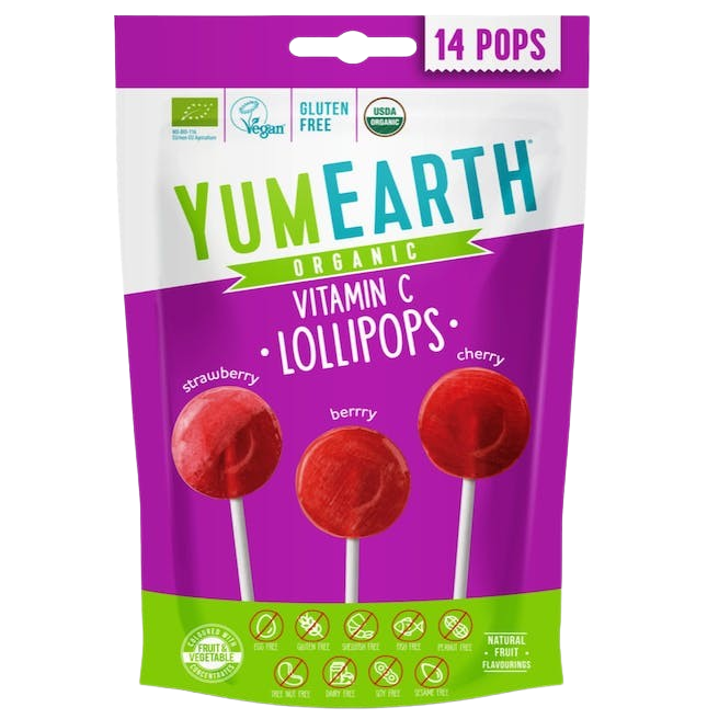 Organic Lollipops - Red Fruit Pops, vegan &amp; gluten free - 87g (14p)