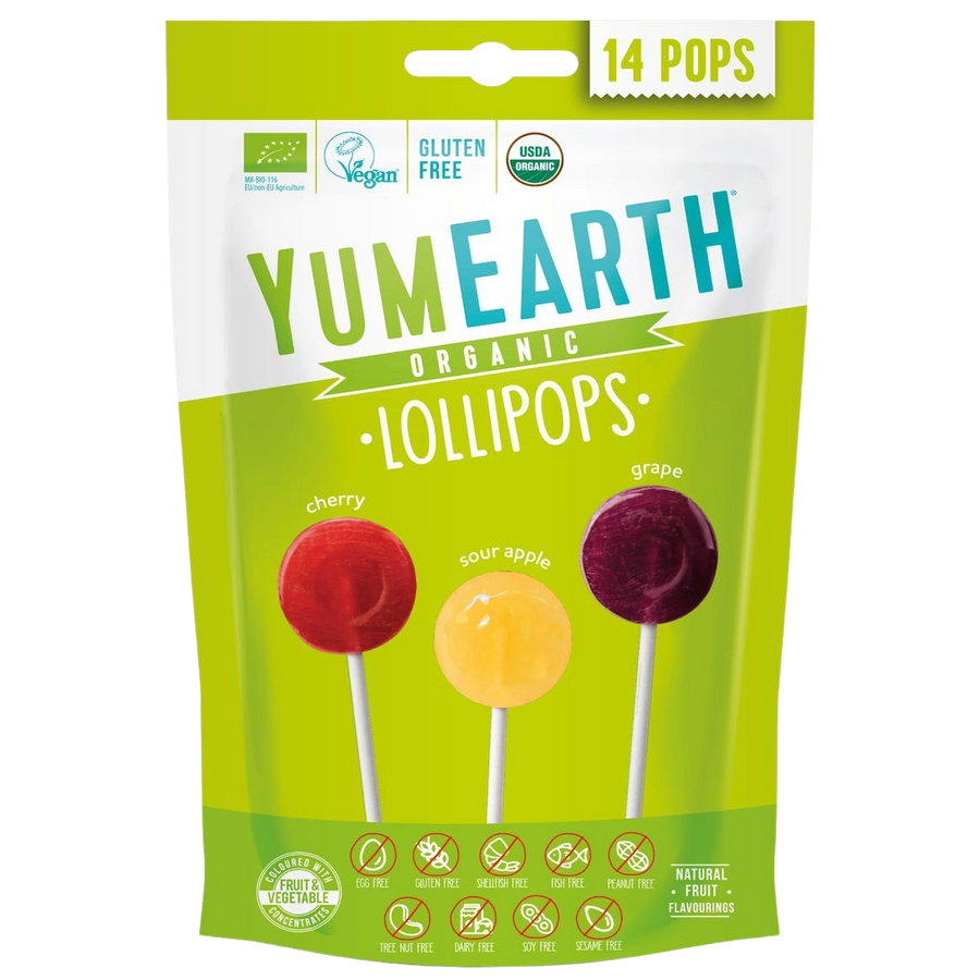 Organic lollipops - Sour pops, vegan &amp; gluten free - 87g (14p)