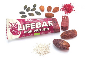 organic &amp; raw raspberry protein lifebar - 47g