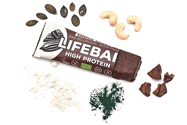 chocolate protein lifebar - green protein organic &amp; raw - 47g