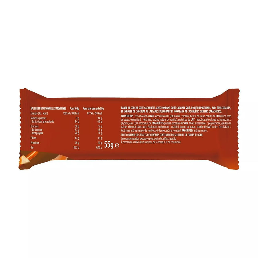 Joyfuel Barre Protéinée Cacahuète, Caramel salé, Chocolat au lait - 55g