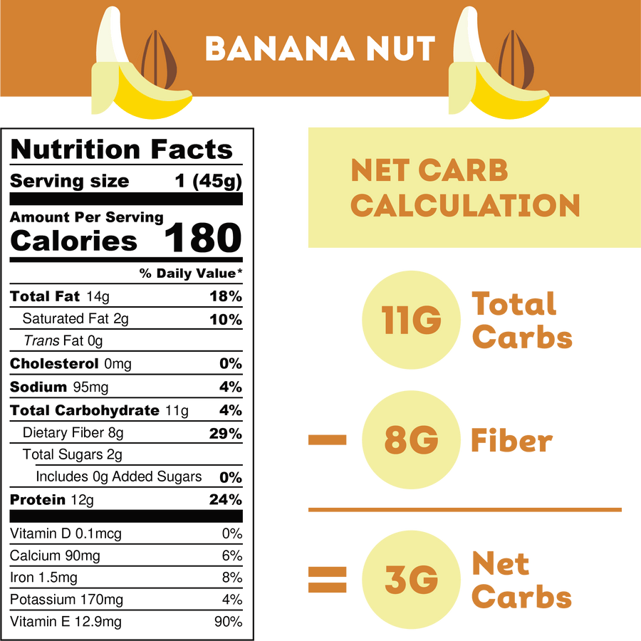 Barre keto banane & noix - 45g (ANTI-GASPI DDM 04/24)