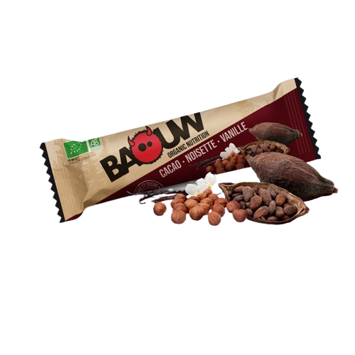 Baouw Barre énergétique Bio Cacao, Noisette & Vanille - 25g