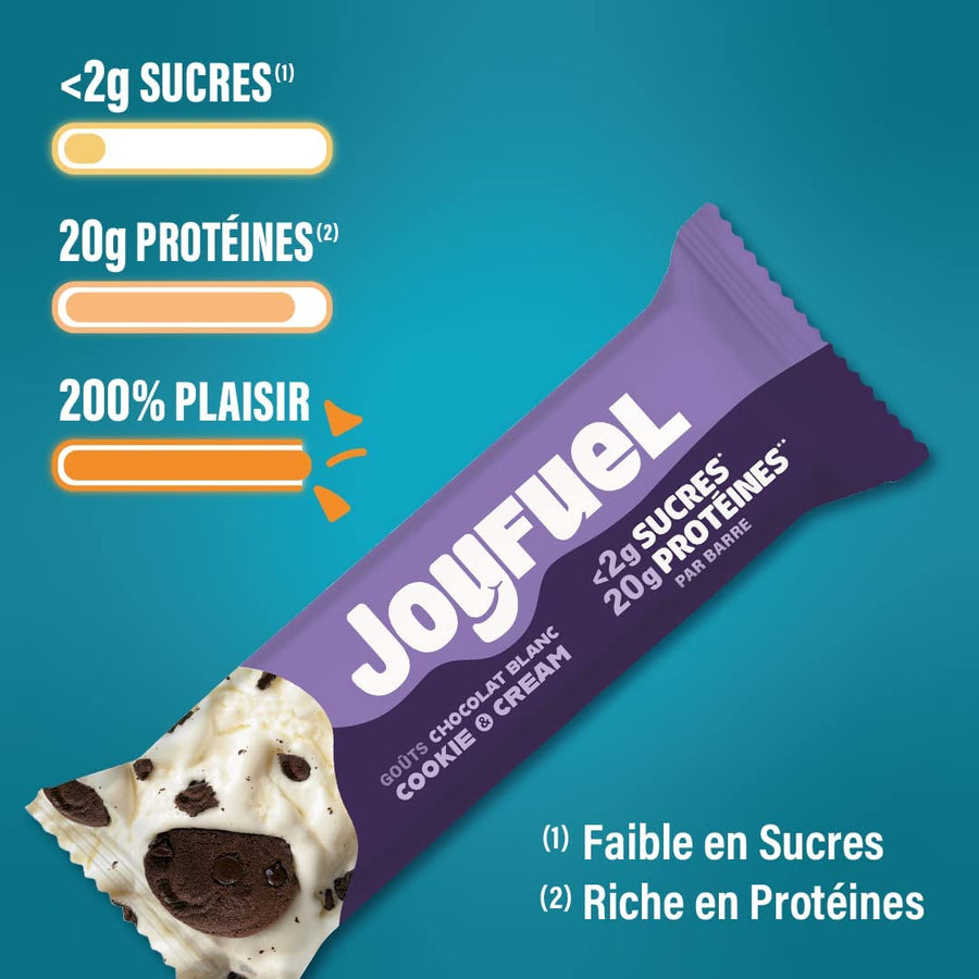 Joyfuel Barre protéinée Chocolat Blanc & Cookie & Cream - 55g