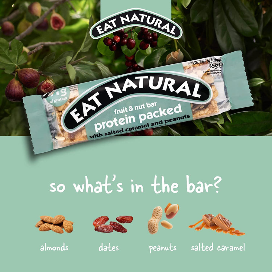 Eat Natural Protein Peanuts &amp; Salted Caramel, Gluten Free - 45g