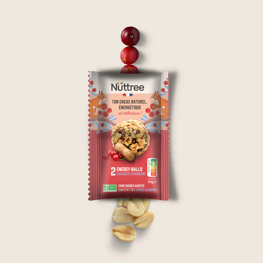 Energy-balls cacahuète-cramberry sachet pocket x2 - 30g