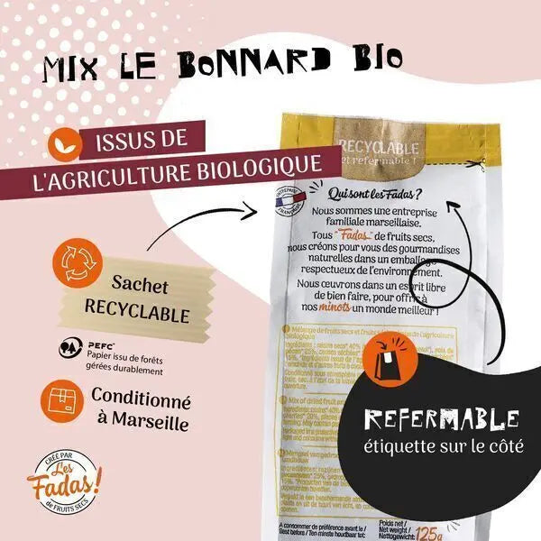 Organic Le Bonnard mix, pecans, cherries, apples, grapes - 125g