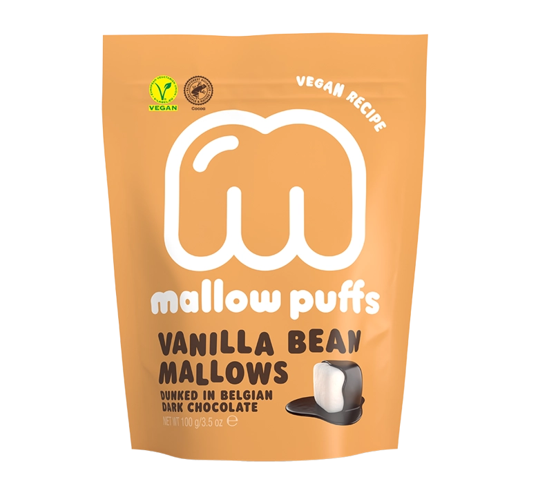 Mallow Puffs, Guimauves vegan vanille & chocolat noir - 100g  (ANTI-GASPI DDM 11/23)