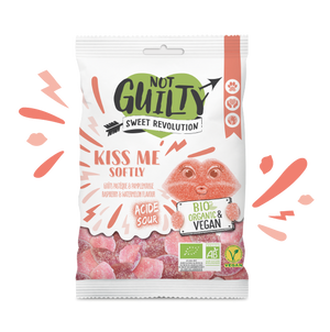 Sour gummies Kiss Me Softly raspberry grapefruit, Vegan, Organic &amp; gluten-free - 100g