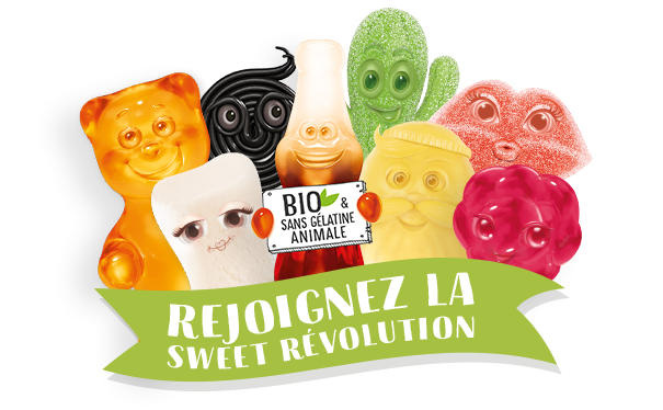Bonbons Gélifiés acidulés Kiss Me Softly framboise pamplemousse, Vegan, Bio & sans gluten - 100g