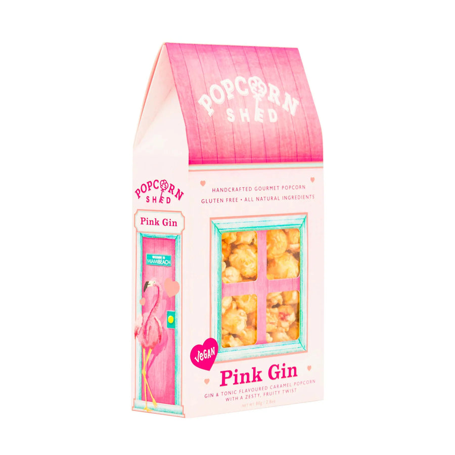 Vegan Pink Gin Gourmet Popcorn Shed - 80g (ANTI-GASPI DDM 05/24)