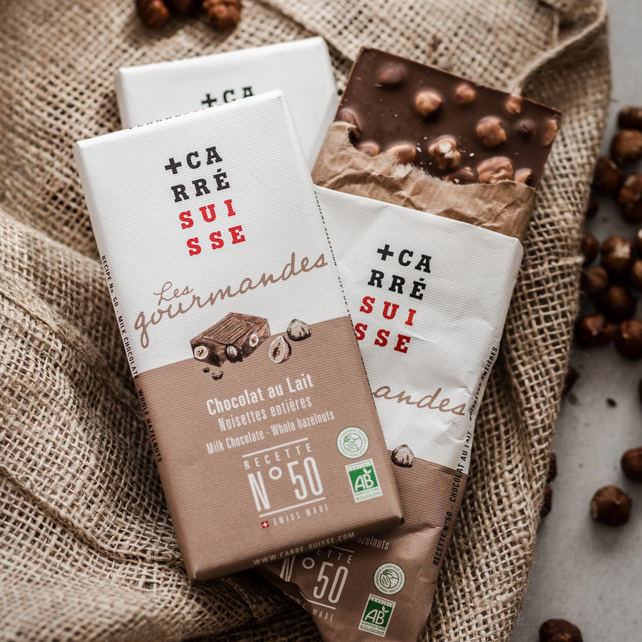 N°50 - Milk chocolate bar, whole hazelnuts, organic - 100g