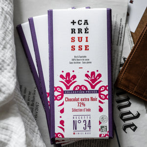 N°34 - Extra dark chocolate bar 72% from India, organic - 100g