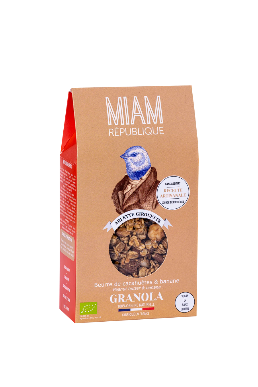 Granola bio Beurre de cacahuètes, banane, sans gluten - 350g