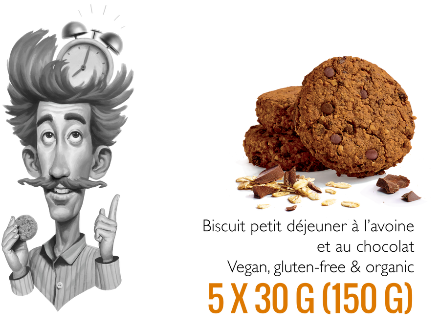 Biscuits petit déjeuner avoine chocolat bio, vegan & sans gluten Martin - 150g
