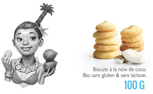 Biscuits noix de coco bio, sans gluten & sans lactose Colette - 100g (ANTI-GASPI DDM 04/24)