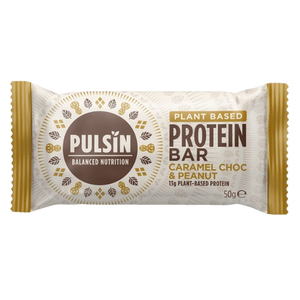 Pulsin barre protéinée caramel choc & cacahuètes, vegan - 50g (ANTI-GASPI DDM 03/24)