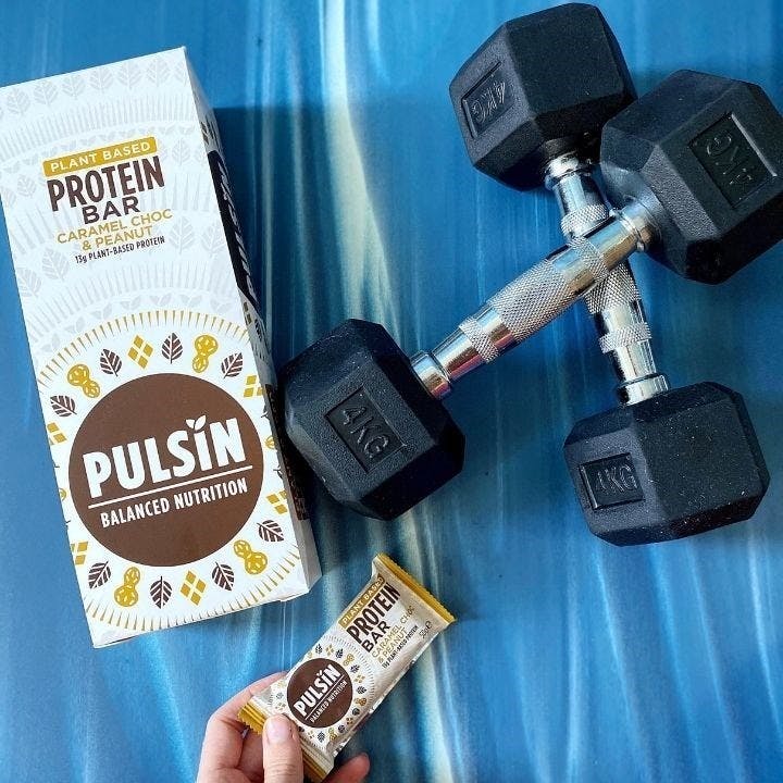 Pulsin protein bar caramel choc &amp; peanuts, vegan - 50g