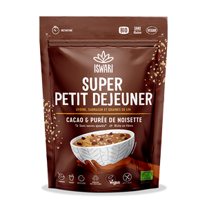 Super Petit Déjeuner Cacao & Purée de Noisette, sans gluten - 360g (ANTI-GASPI DDM 05/24)