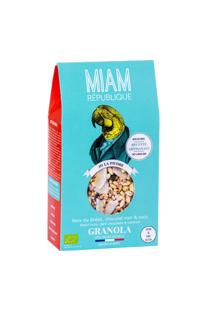 Organic granola Brazil nuts, dark chocolate, coconut, gluten free - 330g