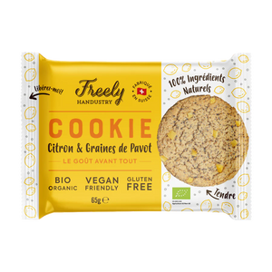 Cookie Citron & Graines de pavot bio, vegan & sans gluten - 65g (ANTI-GASPI DDM 01/24)