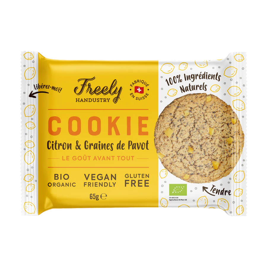 Cookie Citron & Graines de pavot bio, vegan & sans gluten - 65g