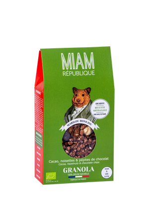 Granola bio Cacao, noisettes & pépites de chocolat, sans gluten - 320g (ANTI-GASPI DDM 05/24)