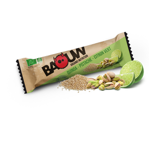 Baouw Barre énergétique bio salée Quinoa, Pistache & Citron vert - 25g